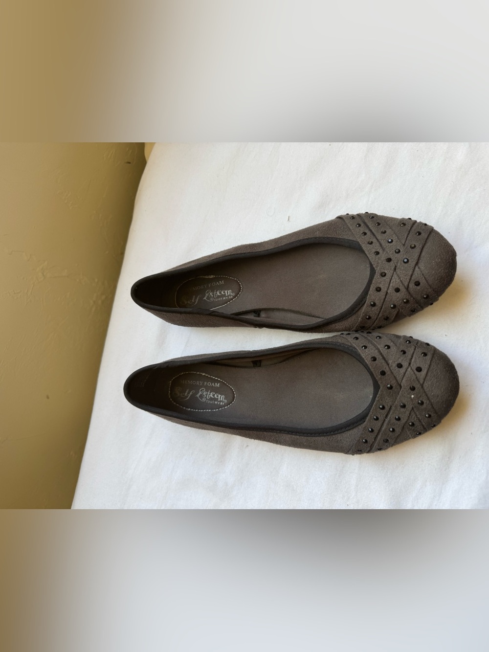🤎 Y2K Self Esteem Brown Studded Ballet Flats 🤎 Size 7 Wide